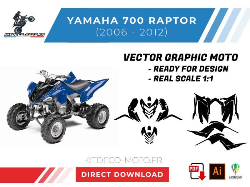 szablon wektor yamaha 700 raptor 2006 2012