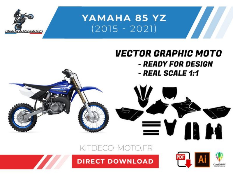 vector de plantilla yamaha 85 yz 2015 2021