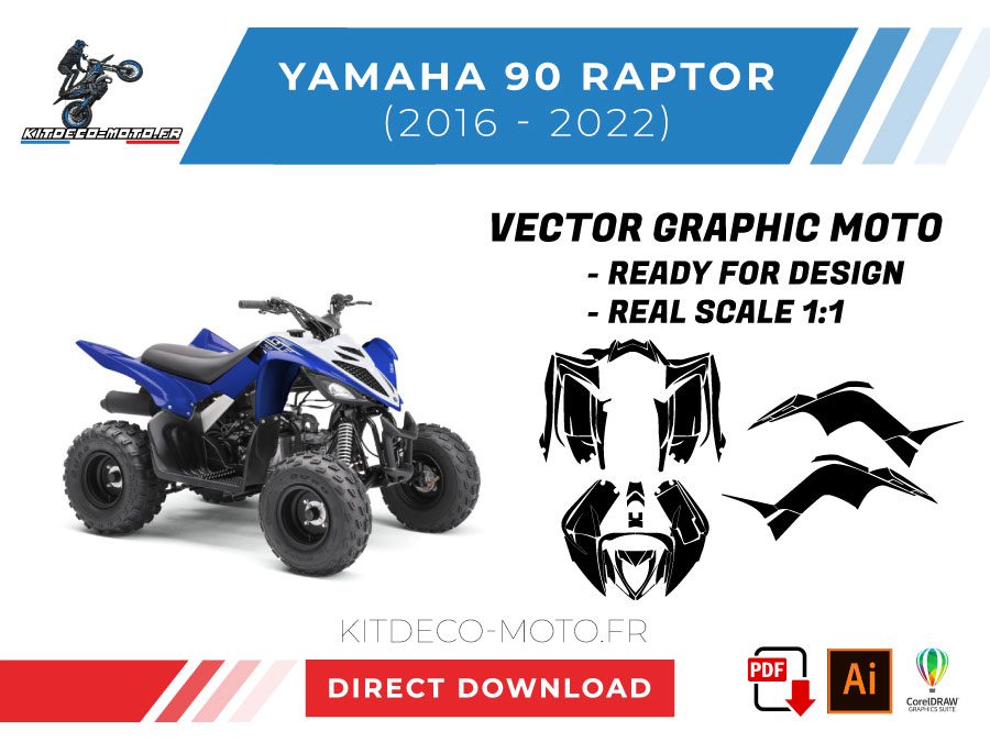 vetor de modelo yamaha 90 raptor 2016 2022