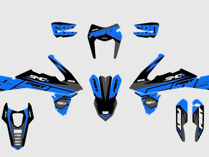 graphic kit ktm 690 smcr 2019 2022 fast blue
