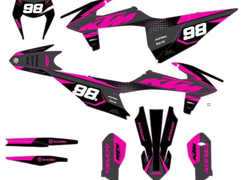 kit deco ktm exc 2020 2021 factory pink