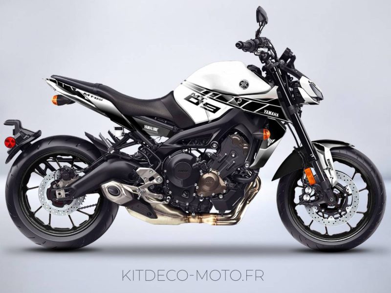 deco kit motorcycle yamaha mt 09 anniversary white mockup