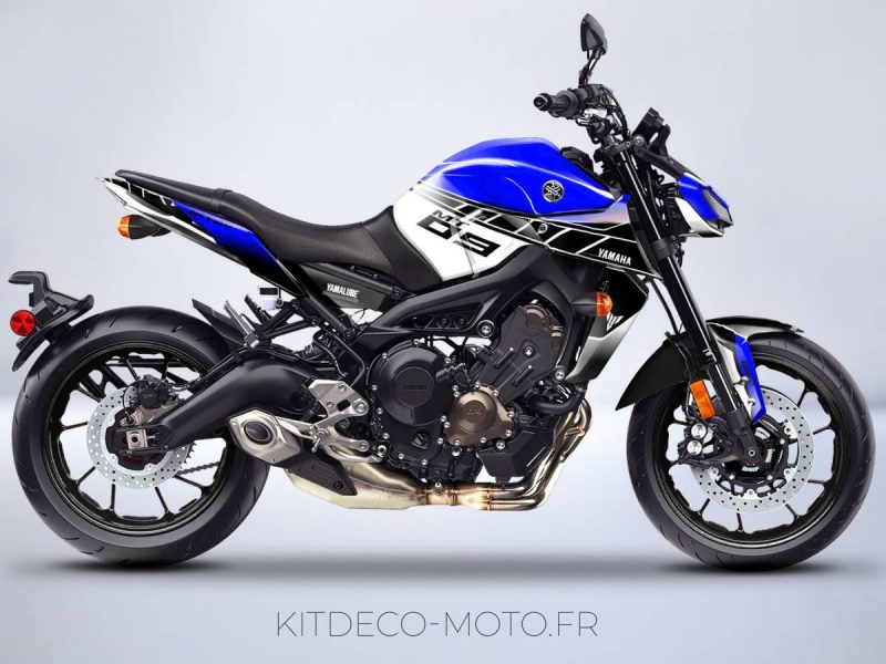deco kit motorcycle yamaha mt 09 anniversary blue mockup