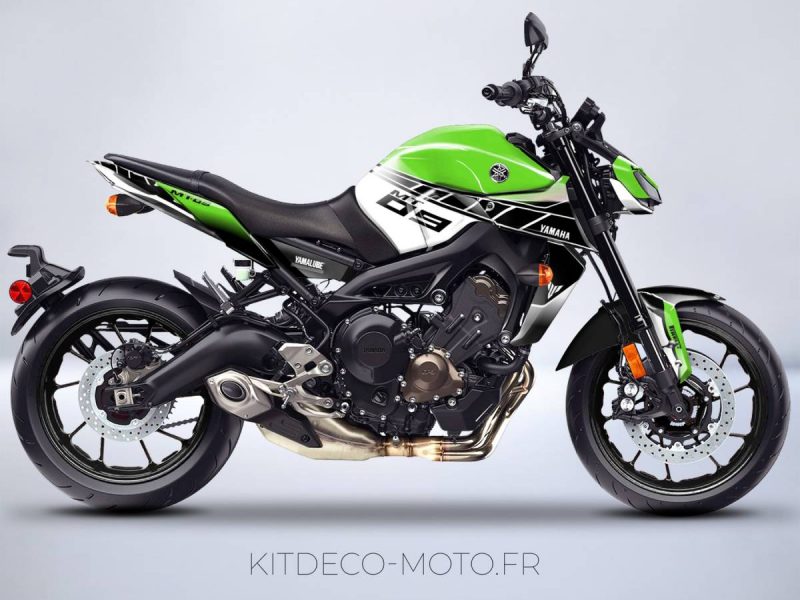 kit deco moto yamaha mt 09 anniversaire vert mockup