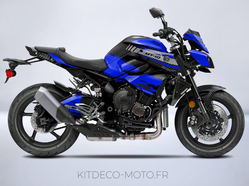 kit deco moto yamaha mt 10 carbon blue mockup