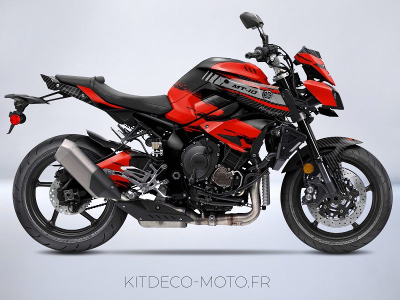 Deko-Kit Motorrad Yamaha MT 10 Carbon Rot Mockup