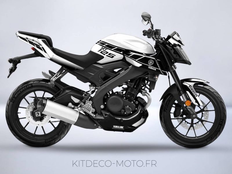 Deko-Kit Motorrad Yamaha MT 125 Jubiläum weiß Mockup