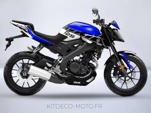 kit deco moto yamaha mt 125 anniversaire bleu mockup