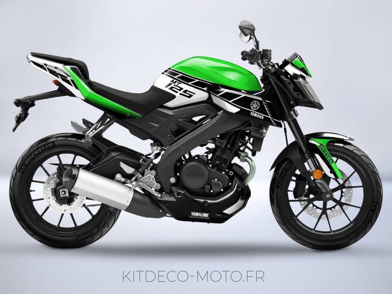deco kit motorcycle yamaha mt 125 anniversary green mockup