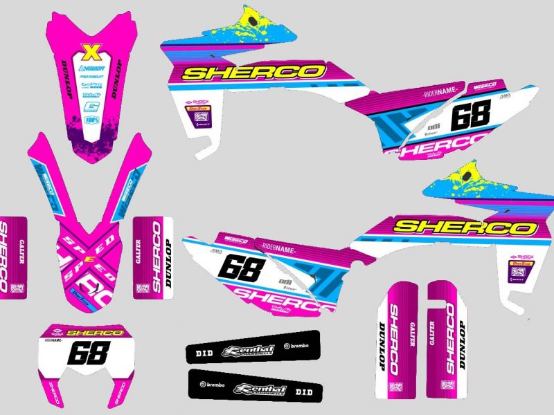 deco kit sherco 50 sm splash pink 68