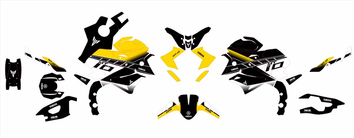 kit deco yamaha mt 10 anniversaire jaune