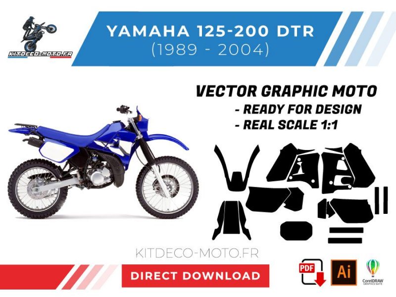 vector de plantilla yamaha 125 dtr 1989 2004