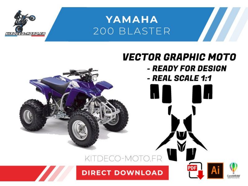 vector de plantilla yamaha 200 blaster