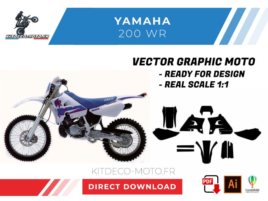 vector de plantilla yamaha 200 wr
