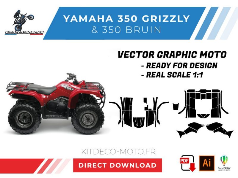 modello vettoriale yamaha 350 grizzly bruin
