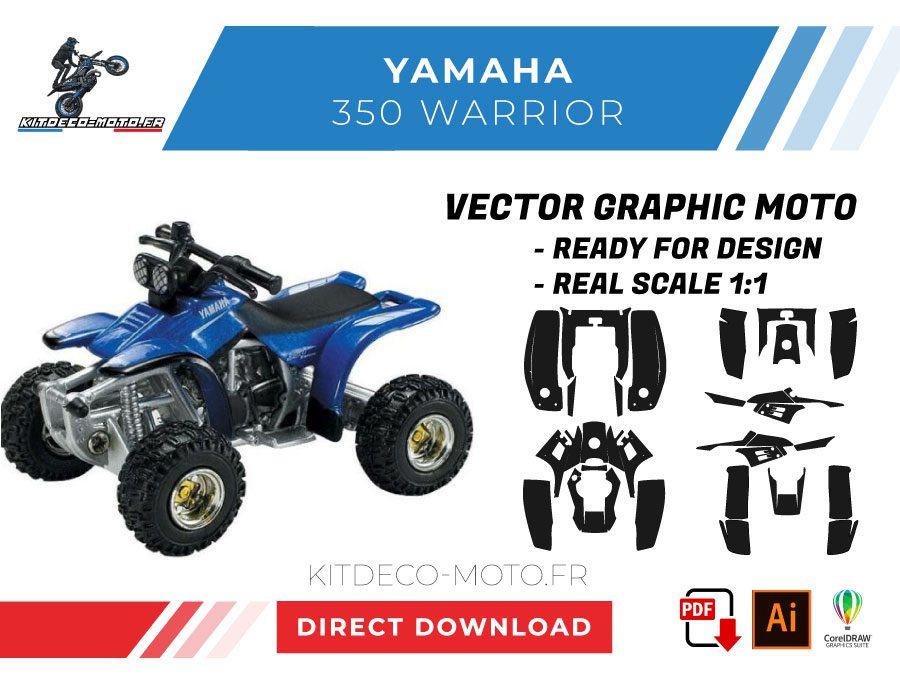 vector de plantilla yamaha 350 guerrero