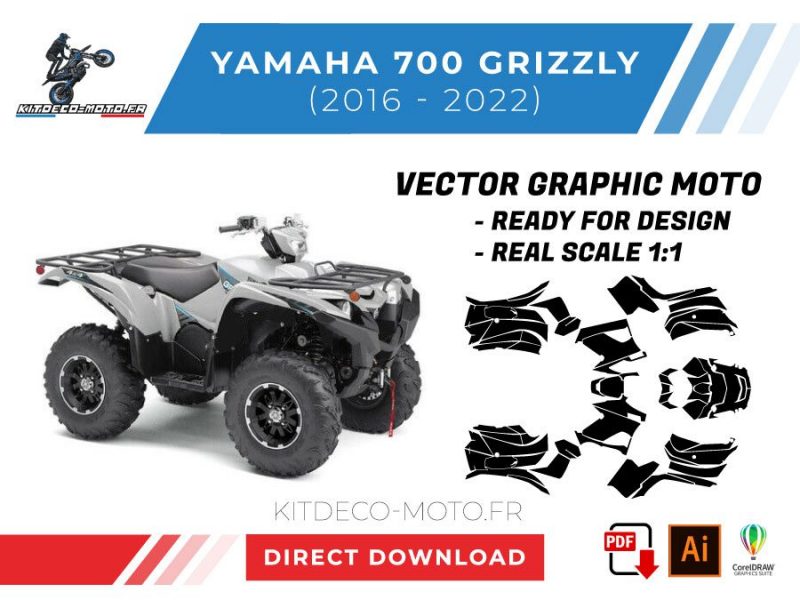 modello vettoriale yamaha 700 grizzly 2016 2022