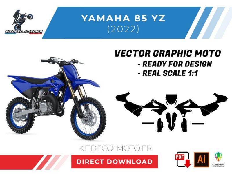template vector yamaha 85 yz 2022