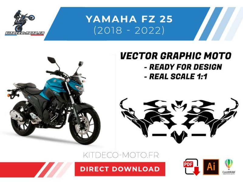 vector de plantilla yamaha fz 25 2018 2022