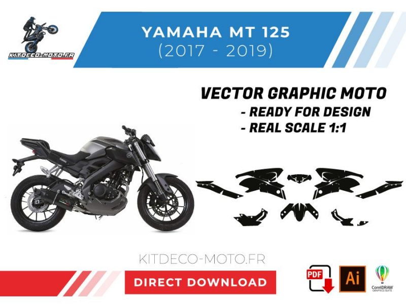 plantilla vector yamaha mt 125 2017 2019