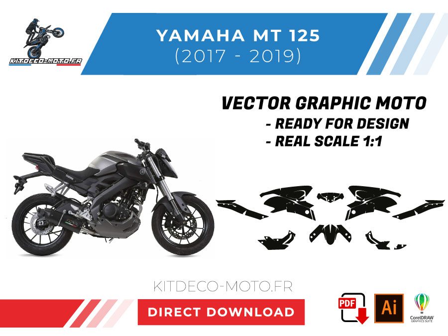 Vorlagenvektor Yamaha mt 125 2017 2019