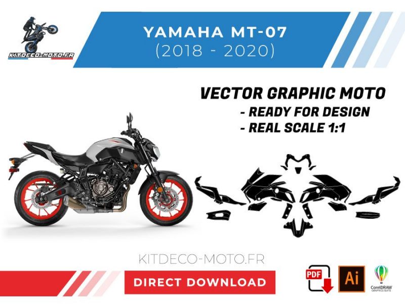 vorlage yamaha mt 07 2018 2020 vektor