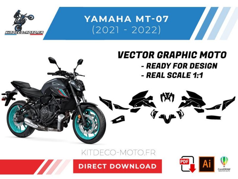 template yamaha mt 07 2021 2022 vector