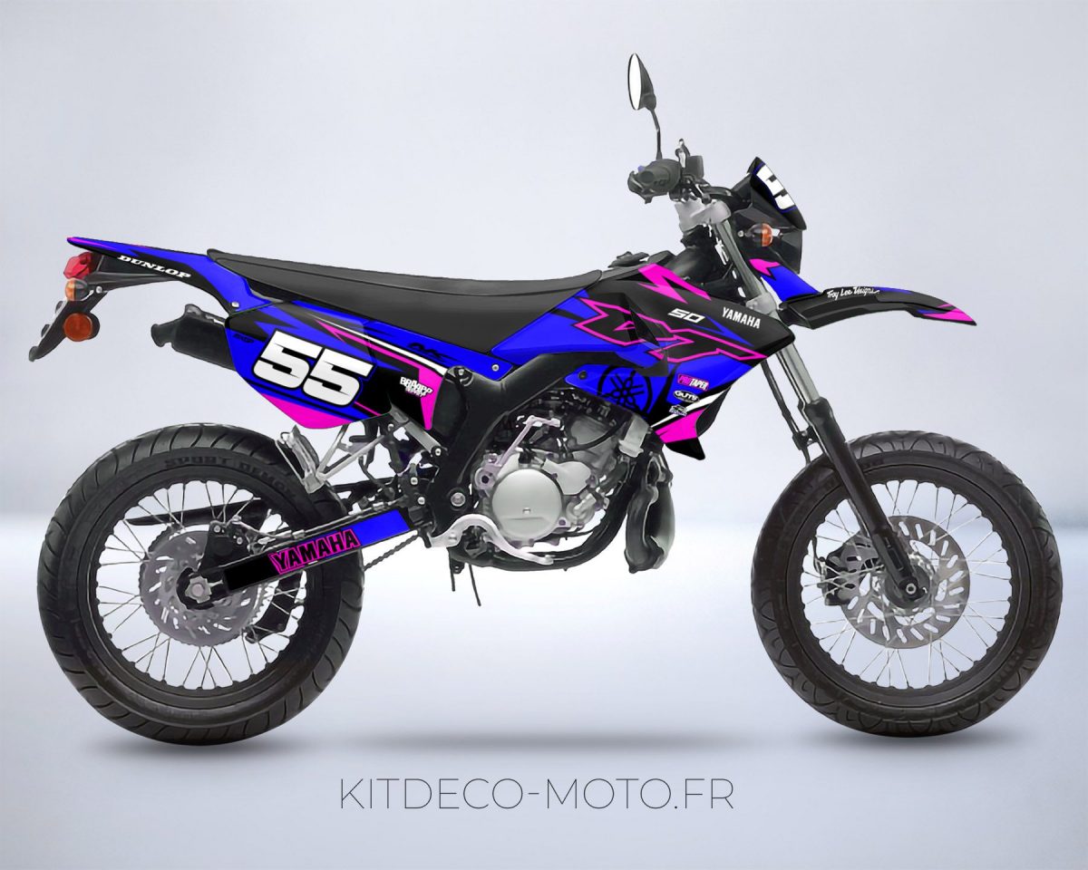 kit deco yamaha dt 50 craft bleu rose