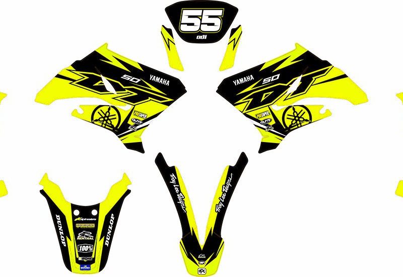 kit deco yamaha dt 50 craft jaune maquette