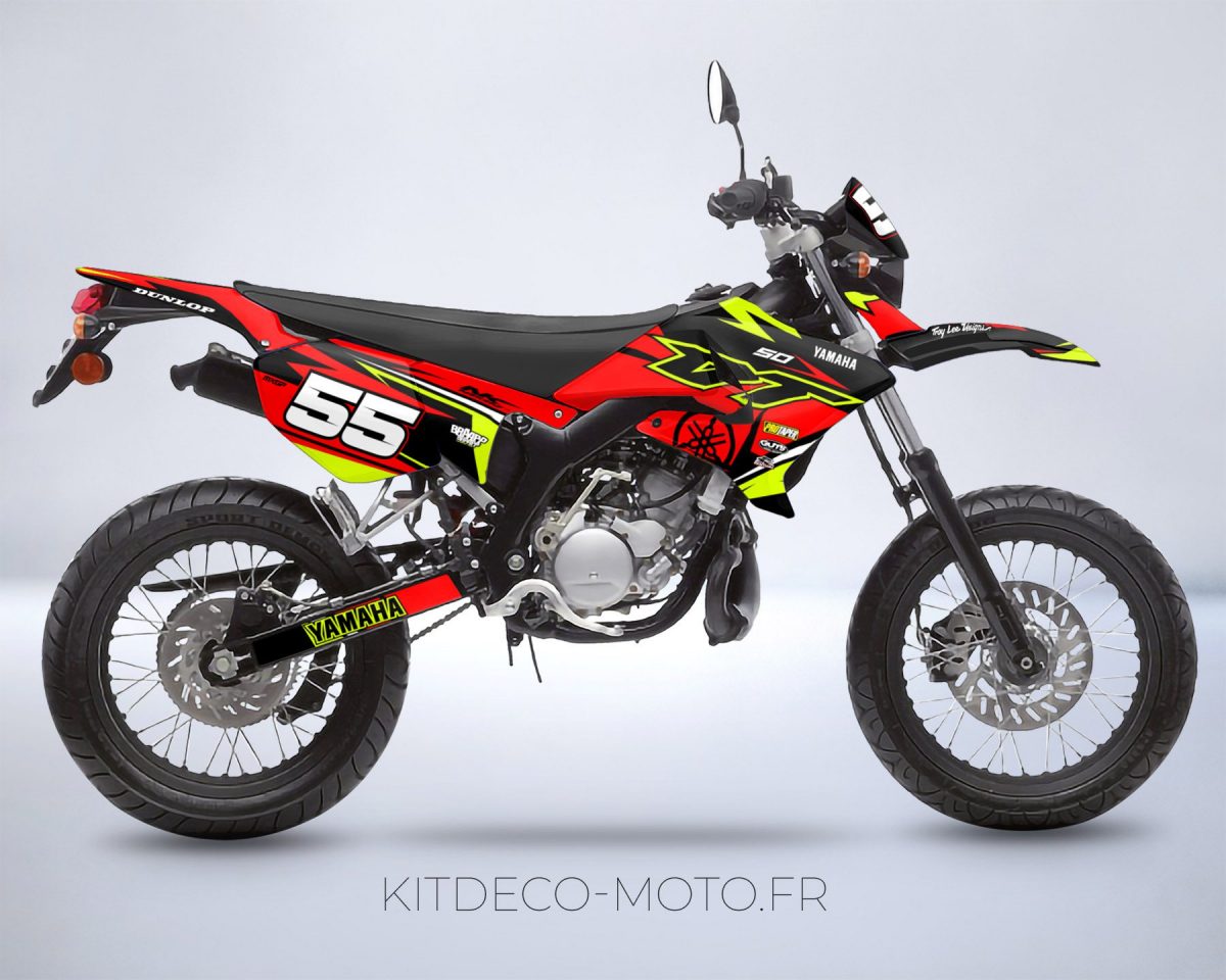 kit deco yamaha dt 50 craft rouge jaune