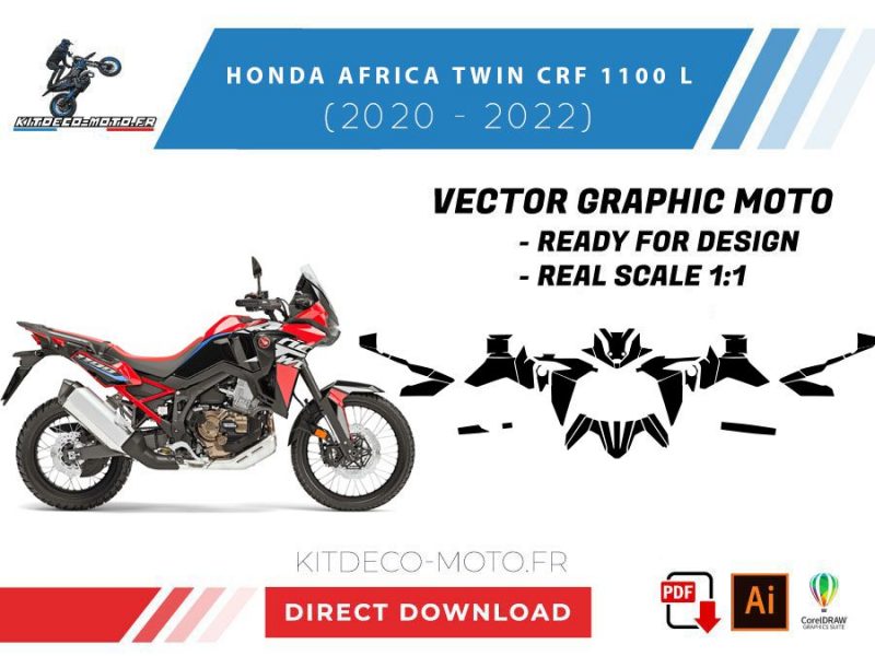 modelo honda africa twin crf 1100l (2020 2022) vetor