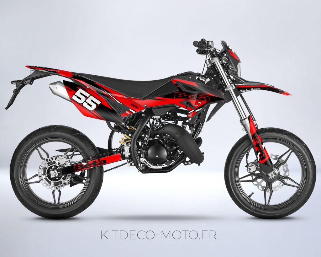 KIT DECO MOTO CROSS BETA RR 50 MOTARD STAR ROUGE 2011 à 2020 : :  Auto et Moto
