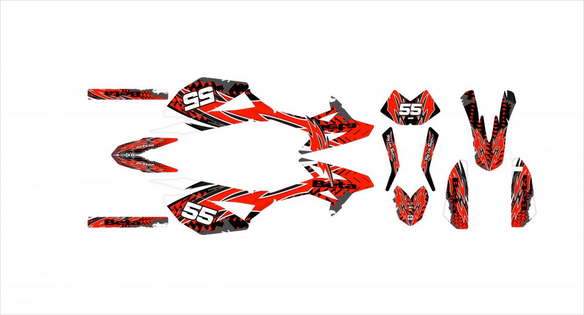 kit grafico beta 50 - rosso da corsa - 2011 2020