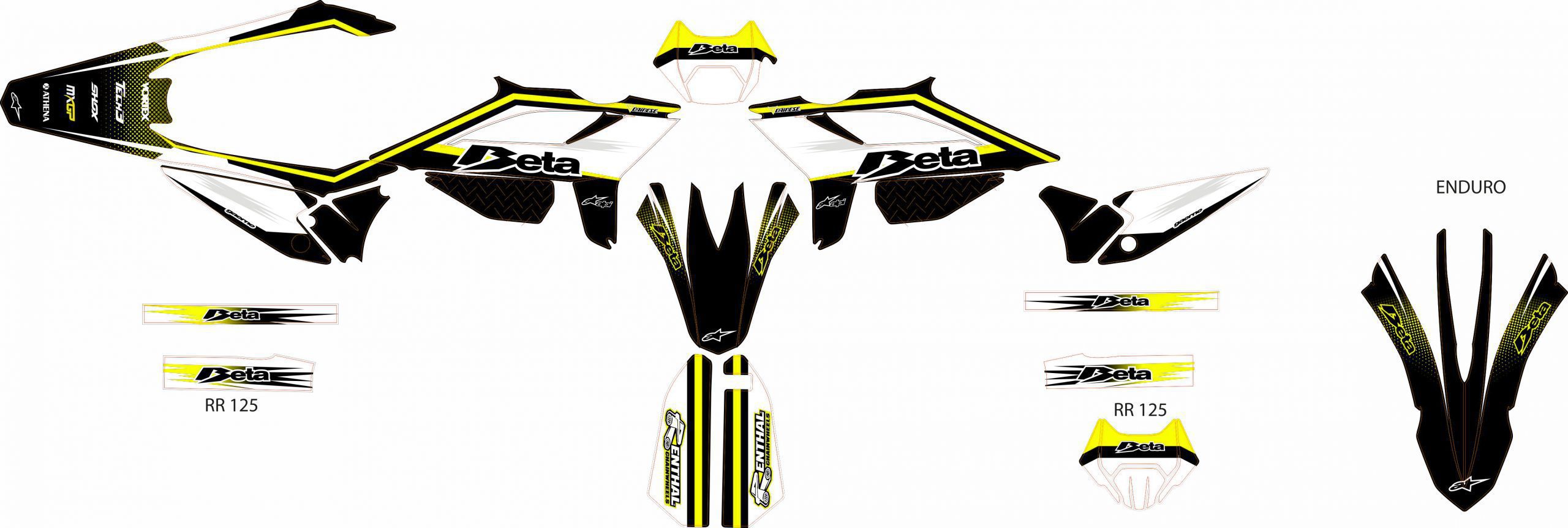 kit déco beta 50 (2021 2022) – racing jaune