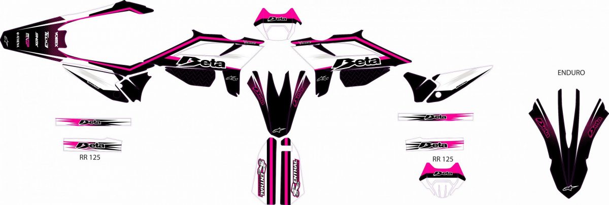 kit gráfico beta 50 (2021 2022) – rosa de corrida