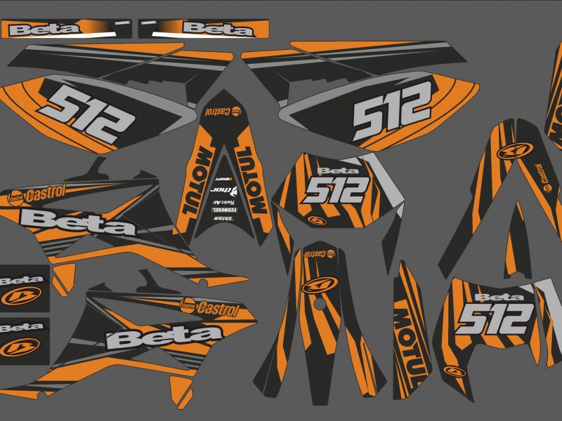 kit grafico beta 50 – castrol orange – 2011 2020