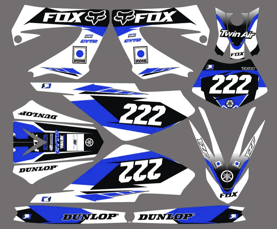 kit deco derbi 50 drd racing fox anniversaire bleu