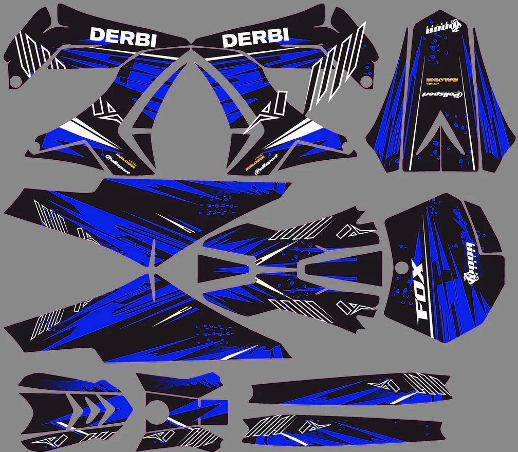 kit deco derbi 50 verkleidung tnt monster blau
