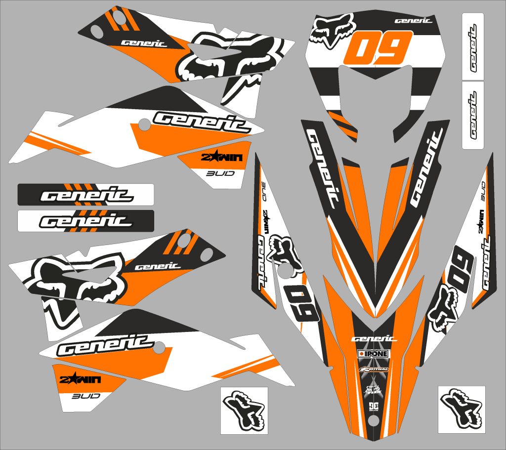 Poignées MX Medium Grip Orange - GXS-RACING, kit déco moto, sticker