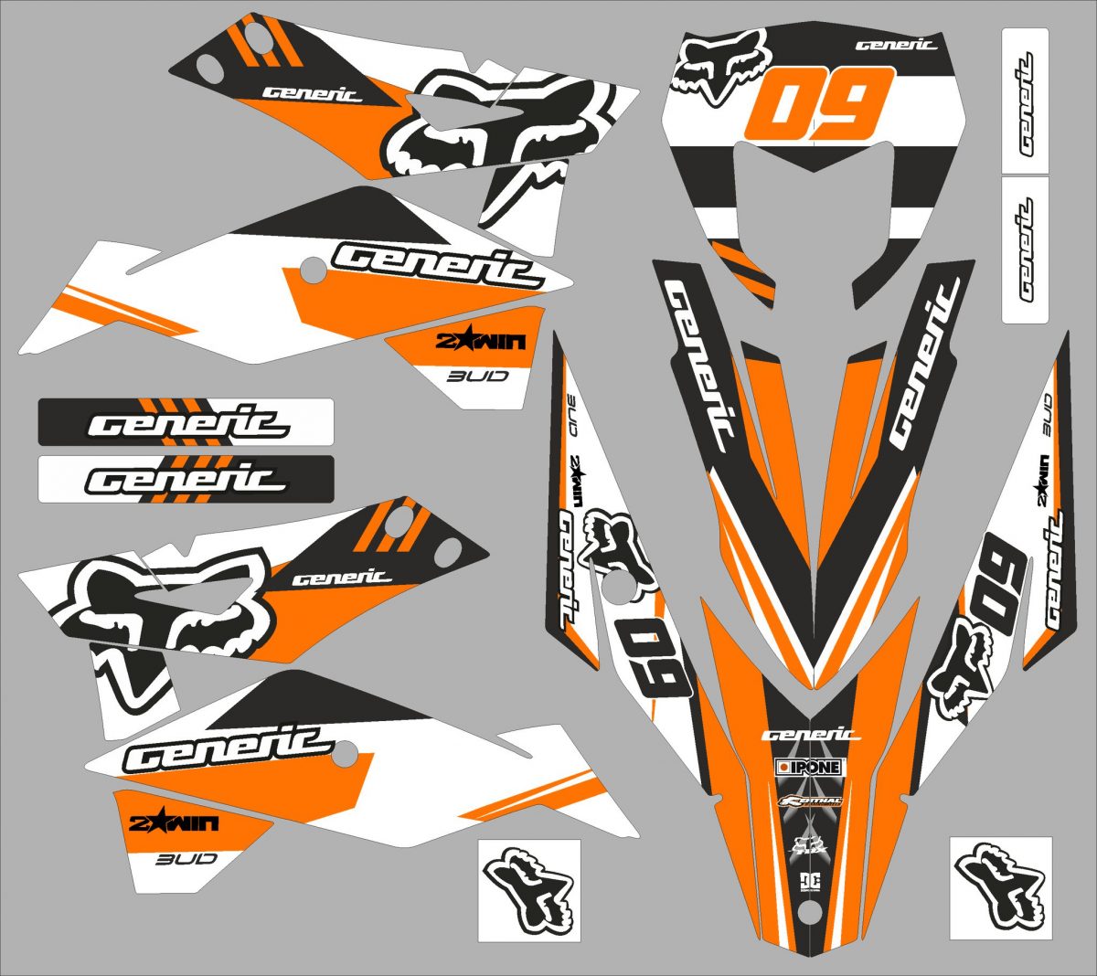 kit déco generic trigger 50 – fox orange