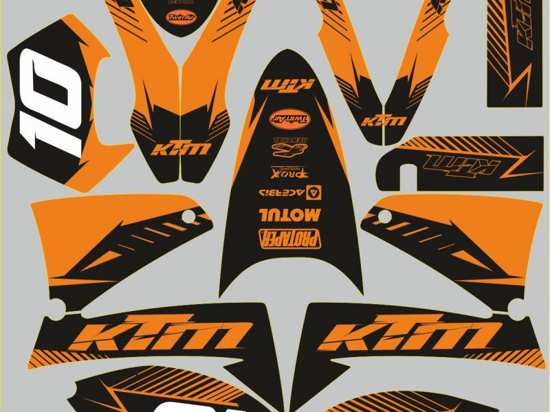 ktm 640 lc4 kit grafico arancione artigianale