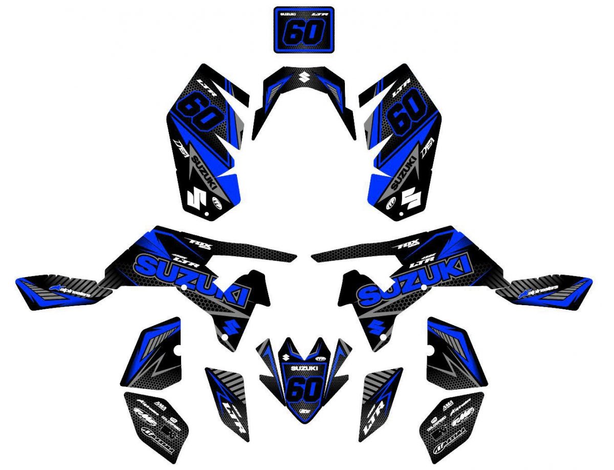 kit déco suzuki ltr 450 racing bleu