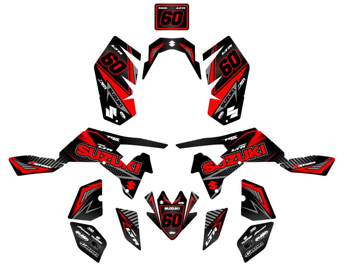 kit déco suzuki ltr 450 racing rouge