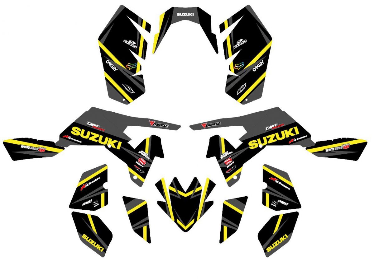 kit déco suzuki ltr 450 sponsors jaune