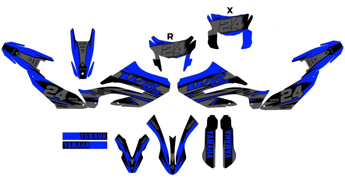 kit grafico yamaha wr 125 gotam blu
