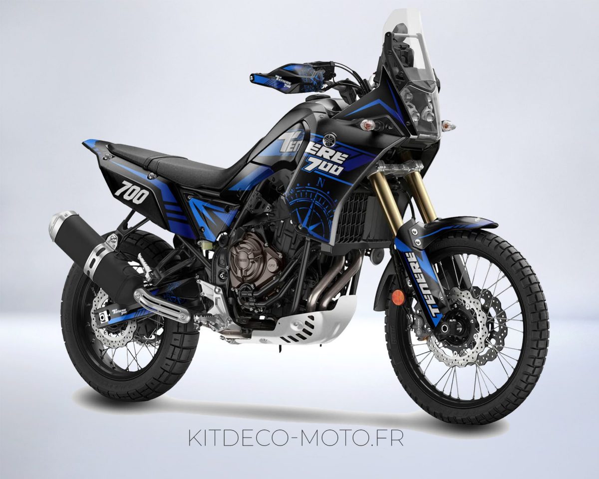 kit déco yamaha 700 tenere horloge bleu