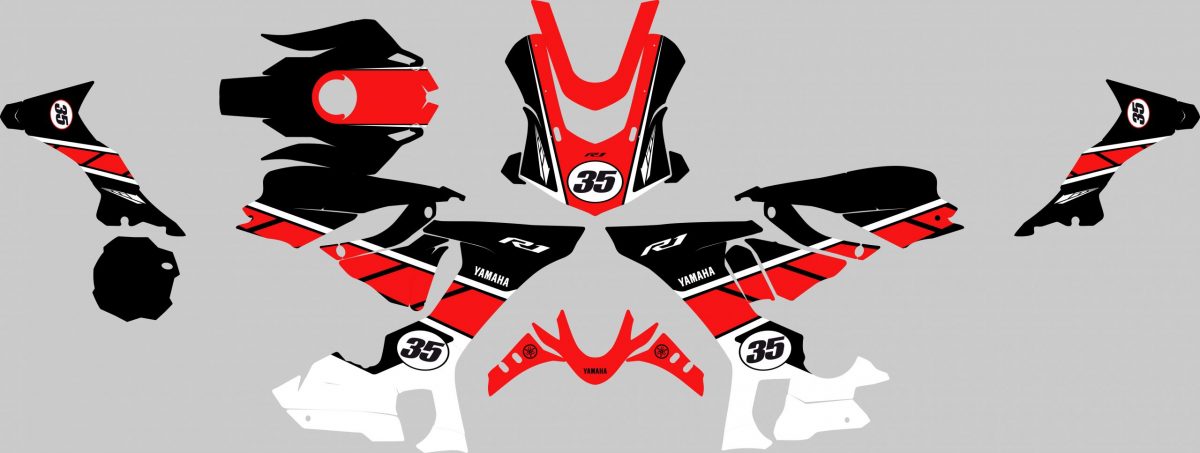 kit déco yamaha r1 anniversaire rouge