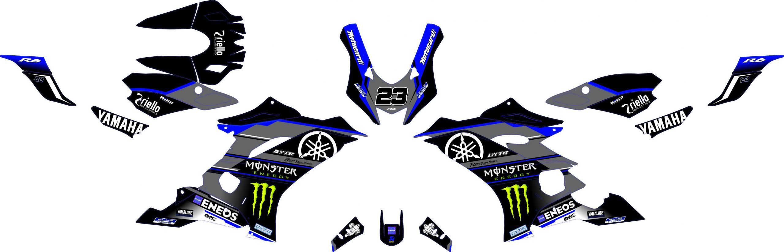 kit déco yamaha r6 gytr bleu