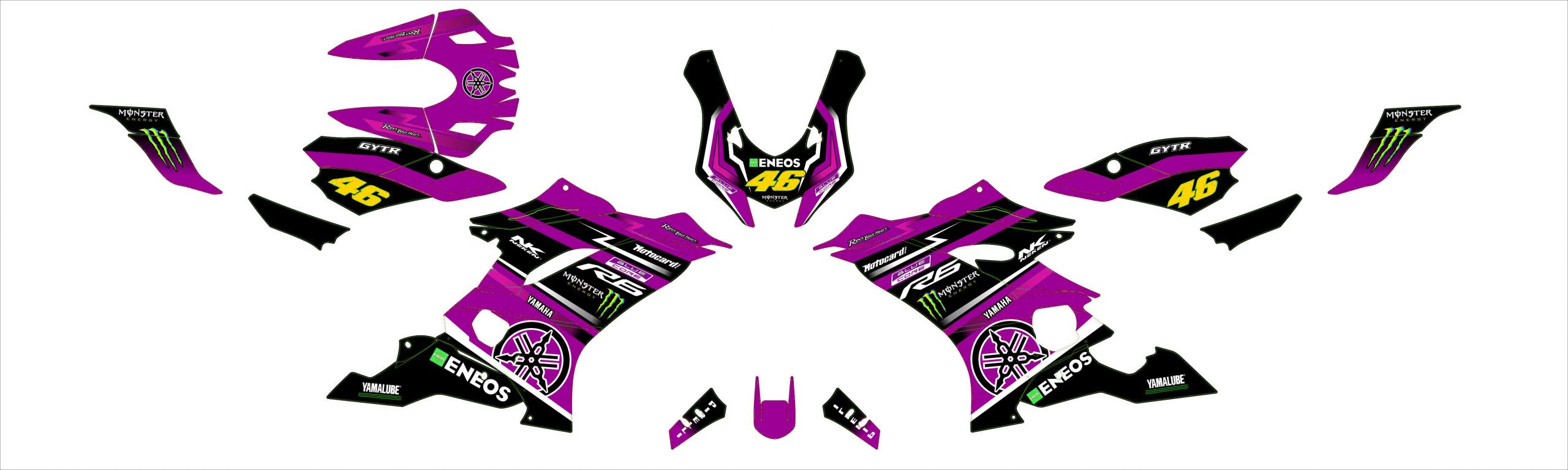 kit déco yamaha r6 monster rose