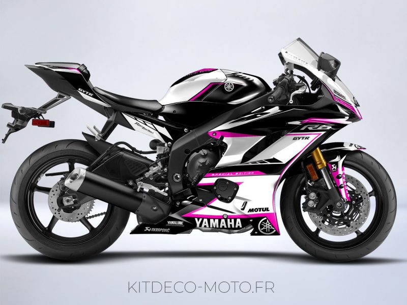 kit gráfico de corrida rosa yamaha r6